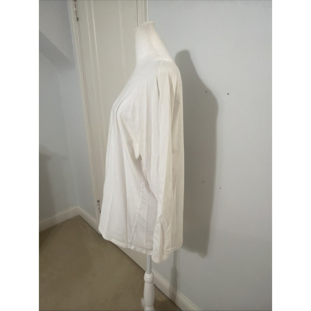 🍋EUC Lululemon Emerald Long Sleeve Shirt Womens White Scoop Neck Pima W3CJNS 14 - Picture 7 of 9